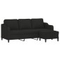 vidaXL 3-Sitzer-Sofa mit Hocker Schwarz 180 cm Stoff vidaXL 3-Sitzer-Sofa mit Hocker Schwarz 180 cm Stoff