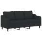 vidaXL 3-Sitzer-Sofa mit Hocker Schwarz 180 cm Stoff vidaXL 3-Sitzer-Sofa mit Hocker Schwarz 180 cm Stoff