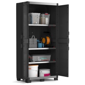 Keter Lagerschrank mit Einlegeböden Garage XL Schwarz Silbern 188 cm