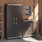 Keter Lagerschrank mit Einlegeböden Garage XL Schwarz Silbern 188 cm Keter Lagerschrank mit Einlegeböden Garage XL Schwarz Silbern 188 cm