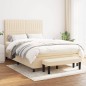 vidaXL Boxspringbett mit Matratze Creme 140x200 cm Stoff vidaXL Boxspringbett mit Matratze Creme 140x200 cm Stoff