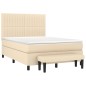 vidaXL Boxspringbett mit Matratze Creme 140x200 cm Stoff vidaXL Boxspringbett mit Matratze Creme 140x200 cm Stoff