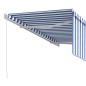 vidaXL Markise Manuell Einziehbar mit Rollo 3,5x2,5m Blau & Weiß vidaXL Markise Manuell Einziehbar mit Rollo 3,5x2,5m Blau & Weiß