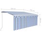 vidaXL Markise Manuell Einziehbar mit Rollo 3,5x2,5m Blau & Weiß vidaXL Markise Manuell Einziehbar mit Rollo 3,5x2,5m Blau & Weiß
