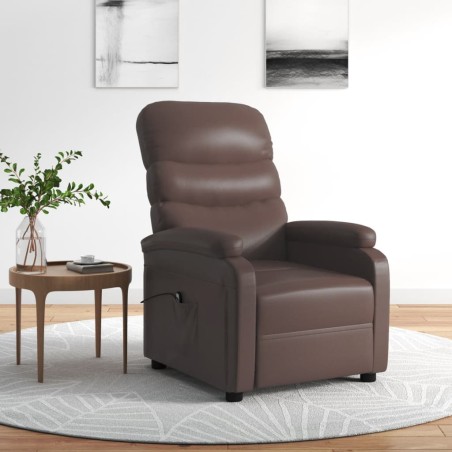 Elektrischer Relaxsessel Braun Kunstleder