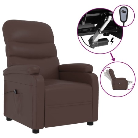 Elektrischer Relaxsessel Braun Kunstleder