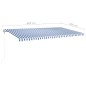 vidaXL Markise Manuell Einziehbar mit LED 6x3 m Blau und Weiß vidaXL Markise Manuell Einziehbar mit LED 6x3 m Blau und Weiß