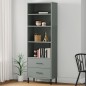 vidaXL Bücherregal OSLO mit 2 Schubladen Grau 60x35x180 cm Massivholz vidaXL Bücherregal OSLO mit 2 Schubladen Grau 60x35x180 cm Massivholz