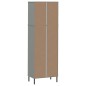 vidaXL Bücherregal OSLO mit 2 Schubladen Grau 60x35x180 cm Massivholz vidaXL Bücherregal OSLO mit 2 Schubladen Grau 60x35x180 cm Massivholz