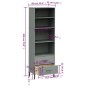 vidaXL Bücherregal OSLO mit 2 Schubladen Grau 60x35x180 cm Massivholz vidaXL Bücherregal OSLO mit 2 Schubladen Grau 60x35x180 cm Massivholz