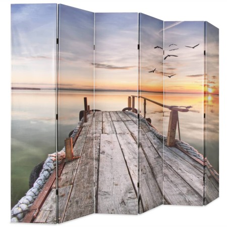 vidaXL Raumteiler klappbar 228 x 170 cm See mit Steg