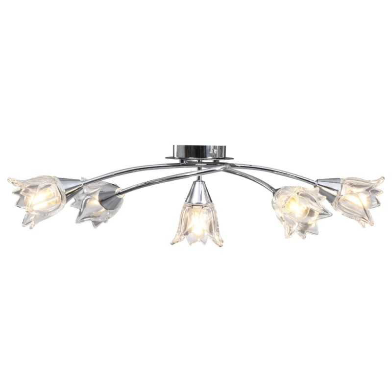 vidaXL Deckenleuchte mit Glasschirmen für 5 E14 Glühlampen vidaXL Deckenleuchte mit Glasschirmen für 5 E14 Glühlampen