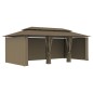 vidaXL Pavillon mit Vorhängen 600x298x270 cm Taupe 180 g/m² vidaXL Pavillon mit Vorhängen 600x298x270 cm Taupe 180 g/m²