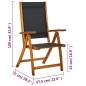 vidaXL Gartenstühle 2 Stk. Klappbar Massivholz Akazie und Textilene vidaXL Gartenstühle 2 Stk. Klappbar Massivholz Akazie und Textilene