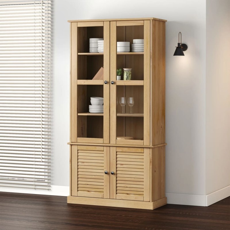 vidaXL Vitrine VIGO 85x35x170 cm Massivholz Kiefer vidaXL Vitrine VIGO 85x35x170 cm Massivholz Kiefer