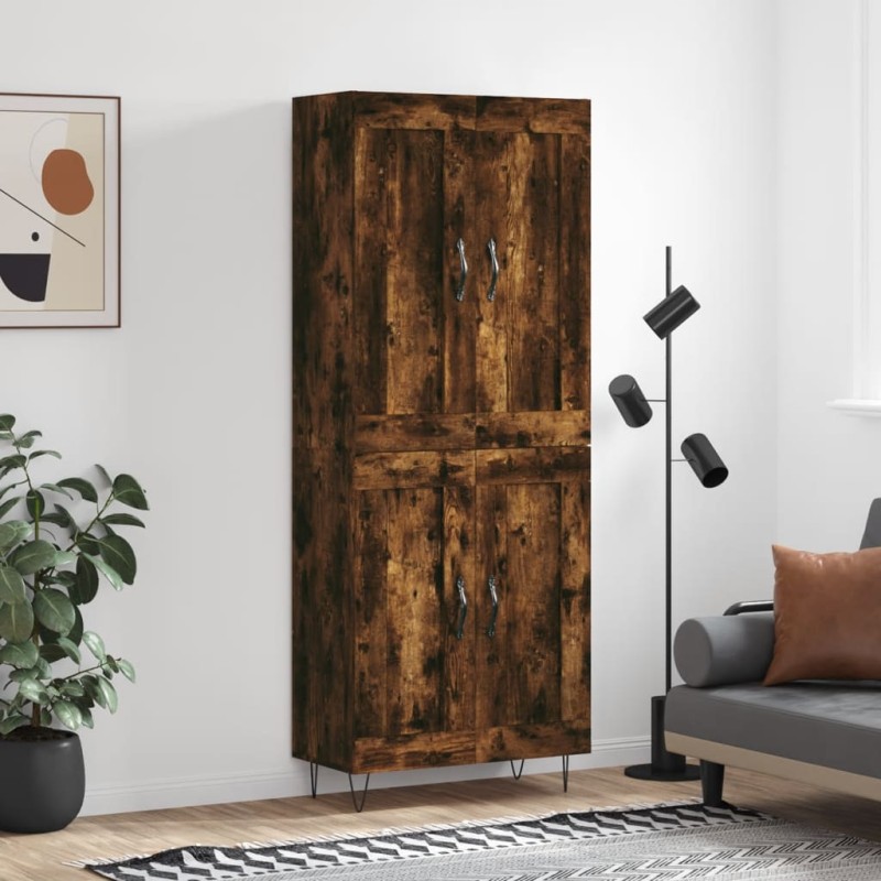 Highboard Räuchereiche 69,5x34x180 cm Holzwerkstoff Highboard Räuchereiche 69,5x34x180 cm Holzwerkstoff