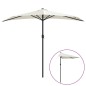 vidaXL Balkon-Sonnenschirm mit Alu-Mast Sandfarben 270x144 cm Halbrund