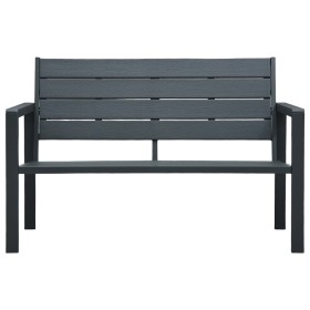 vidaXL Gartenbank 120 cm HDPE Grau Holz-Optik