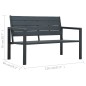 vidaXL Gartenbank 120 cm HDPE Grau Holz-Optik vidaXL Gartenbank 120 cm HDPE Grau Holz-Optik