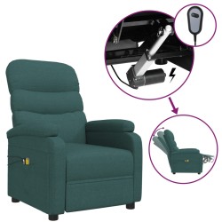 Elektrischer Massagesessel Dunkelgrün Stoff