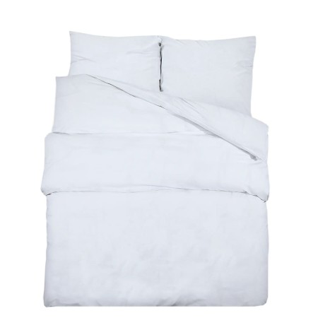 vidaXL Bettwäsche-Set Weiß 240x220 cm Baumwolle