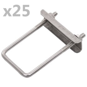 vidaXL U-Bügel für Zaunpfosten 25 Sets 60 x 40 mm 