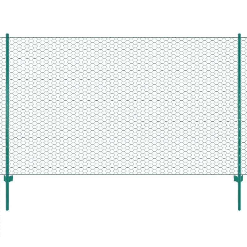 vidaXL Maschendrahtzaun mit Pfosten Stahl 25 x 1,5 m Grün vidaXL Maschendrahtzaun mit Pfosten Stahl 25 x 1,5 m Grün