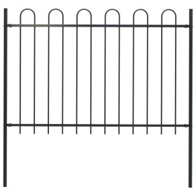 vidaXL Gartenzaun mit Bügel-Design Stahl 1,7 m Schwarz