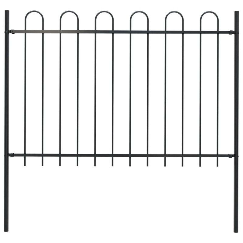 vidaXL Gartenzaun mit Bügel-Design Stahl 1,7 m Schwarz vidaXL Gartenzaun mit Bügel-Design Stahl 1,7 m Schwarz