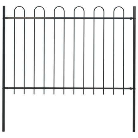 vidaXL Gartenzaun mit Bügel-Design Stahl 1,7 m Schwarz