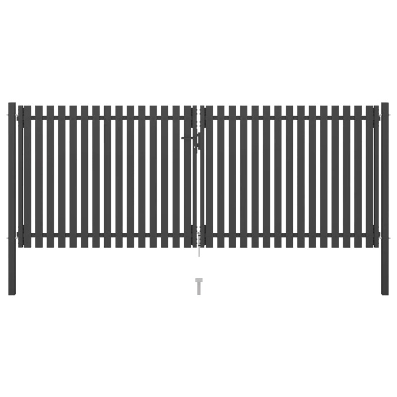 vidaXL Gartentor Stahl 4x1,7 m Anthrazit vidaXL Gartentor Stahl 4x1,7 m Anthrazit