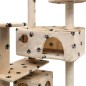 vidaXL Katzen-Kratzbaum 125 cm Pfoten-Aufdruck Beige vidaXL Katzen-Kratzbaum 125 cm Pfoten-Aufdruck Beige