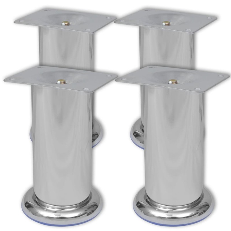4 x Möbelfuß Sofafuß Sockelfuß Chrom rund 120 mm 4 x Möbelfuß Sofafuß Sockelfuß Chrom rund 120 mm