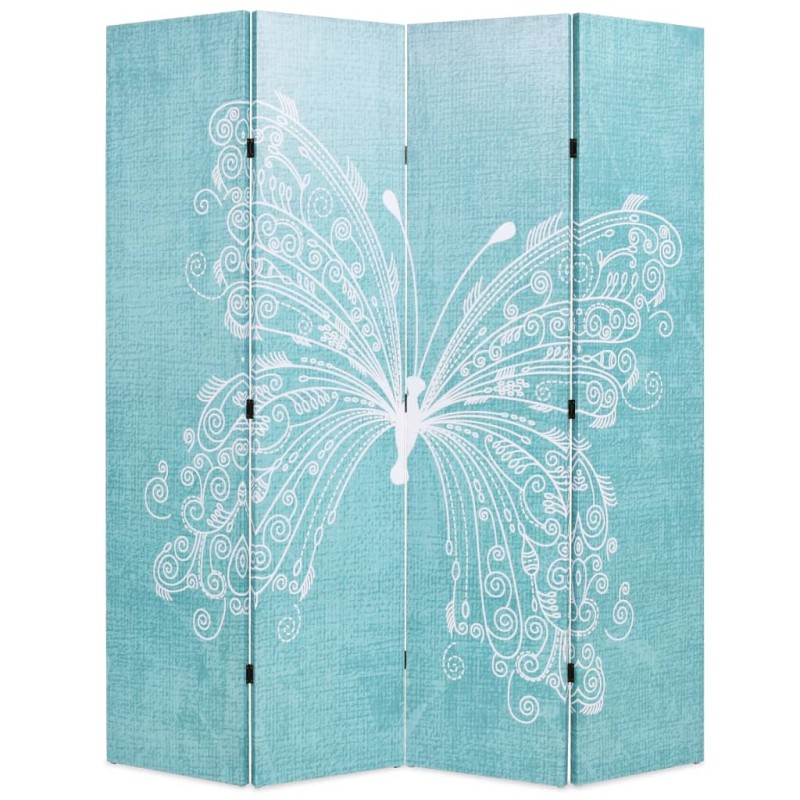 vidaXL Raumteiler klappbar 160 x 170 cm Schmetterling Blau vidaXL Raumteiler klappbar 160 x 170 cm Schmetterling Blau