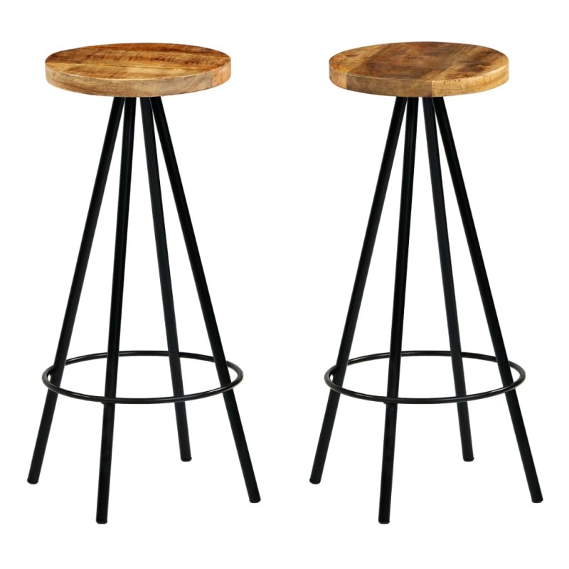 vidaXL Barhocker 2 Stk. Massivholz Mango vidaXL Barhocker 2 Stk. Massivholz Mango