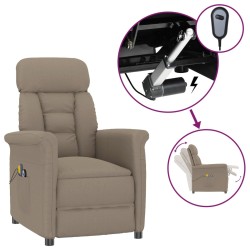 Massagesessel Elektrisch Taupe Wildleder-Optik