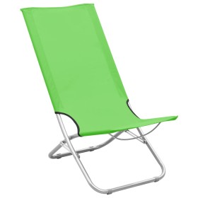 vidaXL Klappbare Strandstühle 2 Stk. Grün Stoff
