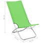 vidaXL Klappbare Strandstühle 2 Stk. Grün Stoff vidaXL Klappbare Strandstühle 2 Stk. Grün Stoff