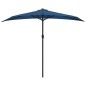 vidaXL Balkon-Sonnenschirm Alu-Mast Blau 270x144x222cm Halbrund vidaXL Balkon-Sonnenschirm Alu-Mast Blau 270x144x222cm Halbrund