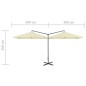 vidaXL Doppel-Sonnenschirm mit Stahlmast Sandweiß 600x300 cm vidaXL Doppel-Sonnenschirm mit Stahlmast Sandweiß 600x300 cm