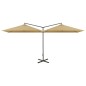 vidaXL Doppel-Sonnenschirm mit Stahlmast Taupe 600x300 cm vidaXL Doppel-Sonnenschirm mit Stahlmast Taupe 600x300 cm