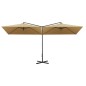 vidaXL Doppel-Sonnenschirm mit Stahlmast Taupe 600x300 cm vidaXL Doppel-Sonnenschirm mit Stahlmast Taupe 600x300 cm