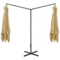 vidaXL Doppel-Sonnenschirm mit Stahlmast Taupe 600x300 cm vidaXL Doppel-Sonnenschirm mit Stahlmast Taupe 600x300 cm