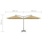 vidaXL Doppel-Sonnenschirm mit Stahlmast Taupe 600x300 cm vidaXL Doppel-Sonnenschirm mit Stahlmast Taupe 600x300 cm