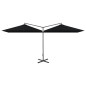 vidaXL Doppel-Sonnenschirm mit Stahlmast Schwarz 600x300 cm vidaXL Doppel-Sonnenschirm mit Stahlmast Schwarz 600x300 cm
