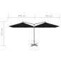 vidaXL Doppel-Sonnenschirm mit Stahlmast Schwarz 600x300 cm vidaXL Doppel-Sonnenschirm mit Stahlmast Schwarz 600x300 cm