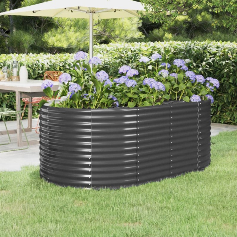 vidaXL Hochbeet Pulverbeschichteter Stahl 175x100x68 cm Anthrazit vidaXL Hochbeet Pulverbeschichteter Stahl 175x100x68 cm Anthrazit