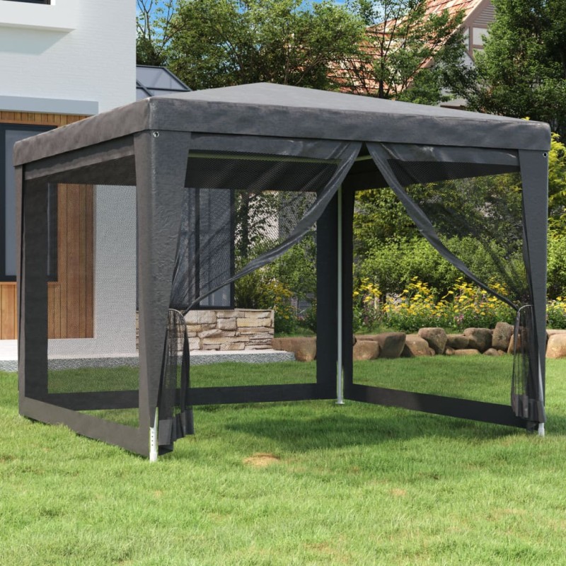 vidaXL Partyzelt mit 4 Mesh-Seitenwänden Anthrazit 3x3 m HDPE vidaXL Partyzelt mit 4 Mesh-Seitenwänden Anthrazit 3x3 m HDPE