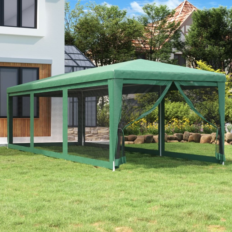 vidaXL Partyzelt mit 8 Mesh-Seitenwänden Grün 3x9 m HDPE vidaXL Partyzelt mit 8 Mesh-Seitenwänden Grün 3x9 m HDPE