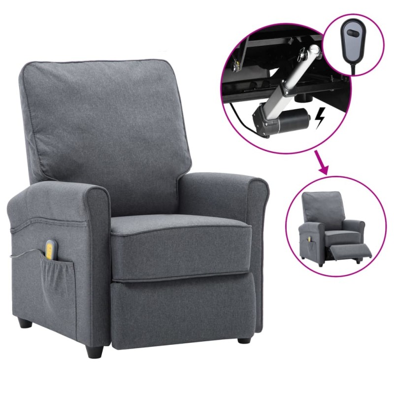 Massagesessel Elektrisch Dunkelgrau Stoff Massagesessel Elektrisch Dunkelgrau Stoff